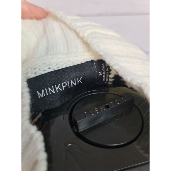 MINK PINK women size M 1980s retro style knitted jumper ugly sweater tassels - Picture 6 of 9